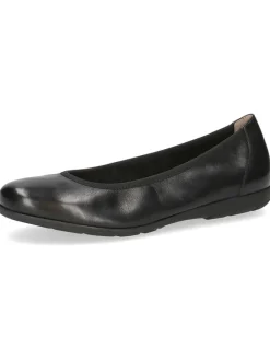 Leder-Ballerinas in Schwarz