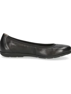 Leder-Ballerinas in Schwarz