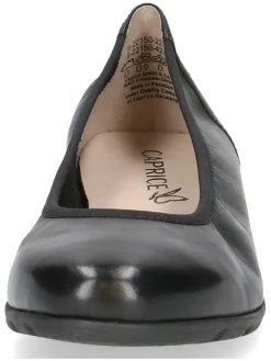 Leder-Ballerinas in Schwarz