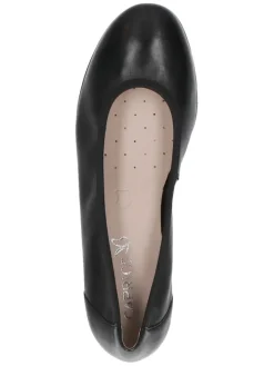 Leder-Ballerinas in Schwarz