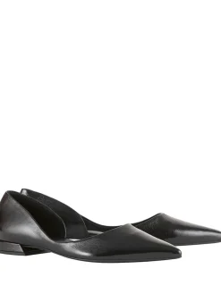 Leder-Ballerinas in Schwarz