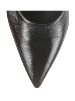 Leder-Ballerinas in Schwarz