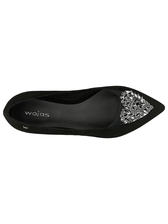 Leder-Ballerinas in Schwarz