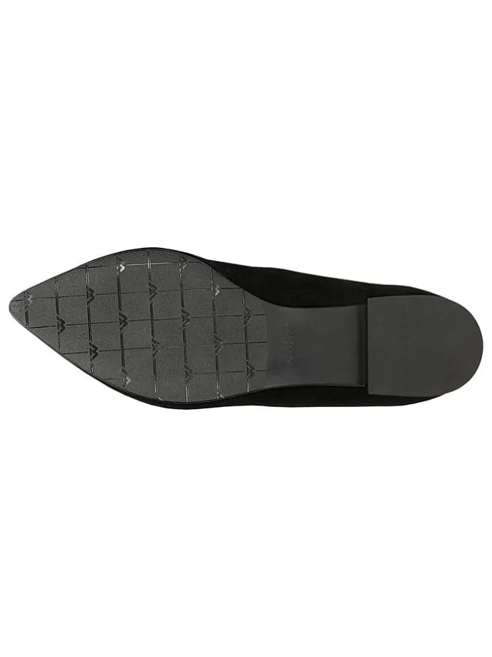 Leder-Ballerinas in Schwarz