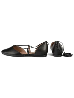 Leder-Ballerinas in Schwarz