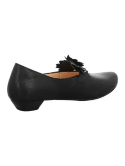 Leder-Ballerinas in Schwarz