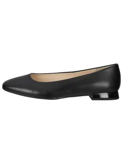 Leder-Ballerinas in Schwarz
