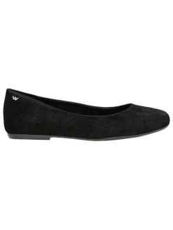 Leder-Ballerinas in Schwarz