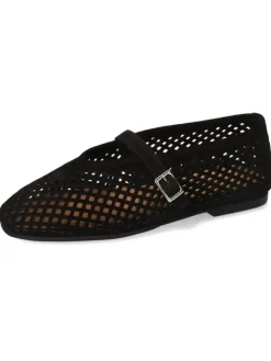 Leder-Ballerinas in Schwarz