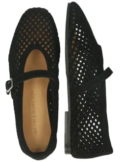 Leder-Ballerinas in Schwarz