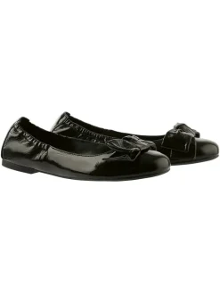 Leder-Ballerinas in Schwarz
