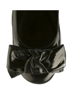 Leder-Ballerinas in Schwarz