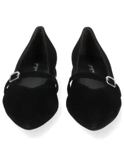 Leder-Ballerinas in Schwarz