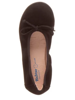 Leder-Ballerinas in Schwarz