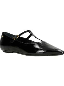 Leder-Ballerinas in Schwarz