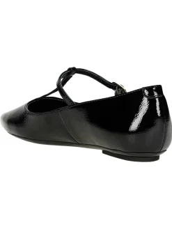 Leder-Ballerinas in Schwarz