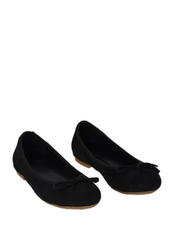 Leder-Ballerinas in Schwarz