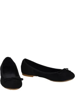 Leder-Ballerinas in Schwarz