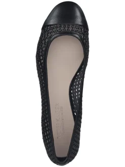 Leder-Ballerinas in Schwarz