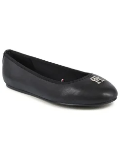 Leder-Ballerinas in Schwarz