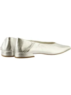 Leder-Ballerinas in Silber