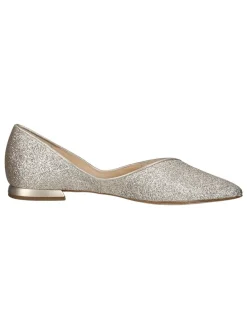 Leder-Ballerinas in Silber