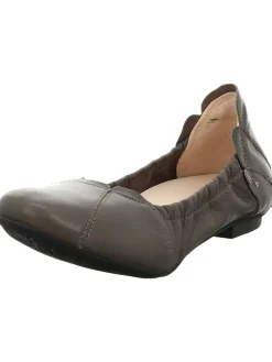Leder-Ballerinas in Taupe