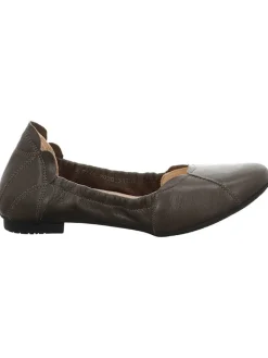 Leder-Ballerinas in Taupe
