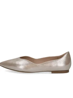 Leder-Ballerinas in Taupe