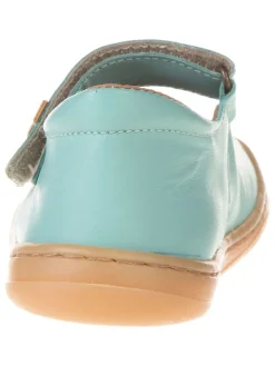 Leder-Ballerinas in Türkis