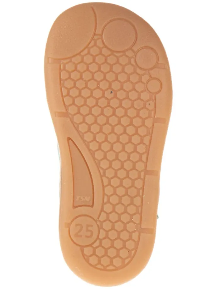 Leder-Ballerinas in Türkis