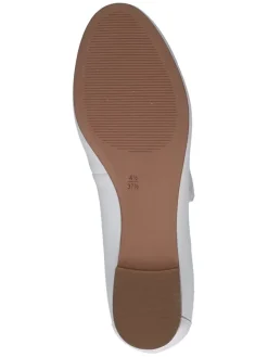 Leder-Ballerinas in Weiß