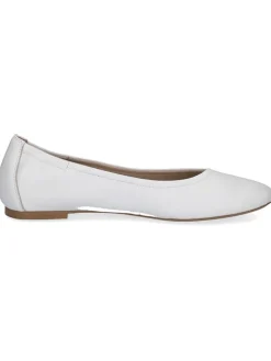 Leder-Ballerinas in Weiß