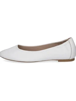 Leder-Ballerinas in Weiß