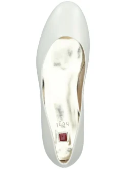 Leder-Ballerinas in Weiß