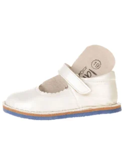 Leder-Barfuß-Ballerinas in Creme