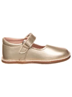 Leder-Barfuß-Ballerinas in Gold