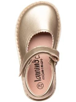 Leder-Barfuß-Ballerinas in Gold