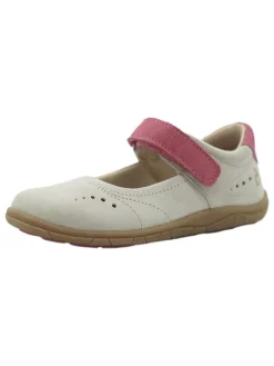 Leder-Barfuß-Ballerinas in Weiß