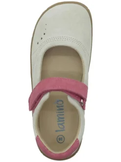 Leder-Barfuß-Ballerinas in Weiß