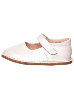 Leder-Barfuß-Ballerinas in Weiß