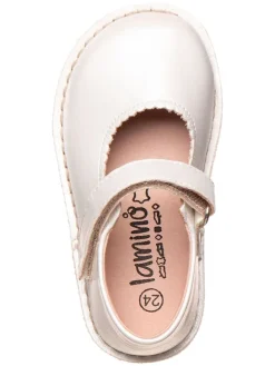 Leder-Barfuß-Ballerinas in Weiß