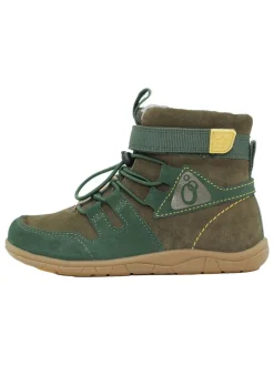 Leder-Barfuß-Boots in Khaki