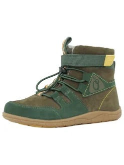 Leder-Barfuß-Boots in Khaki