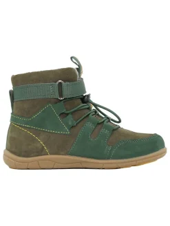 Leder-Barfuß-Boots in Khaki