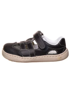 Leder-Barfuß-Halbsandalen in Dunkelblau