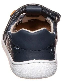 Leder-Barfußhalbsandalen in Dunkelblau