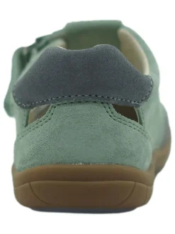 Leder-Barfuß-Halbsandalen in Türkis