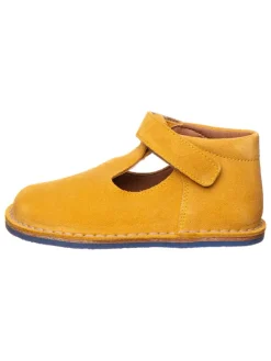 Leder-Barfuß-Halbsandalen in Gelb