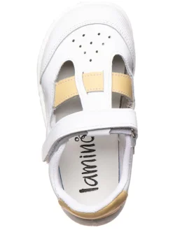 Leder-Barfuß-Halbsandalen in Weiß